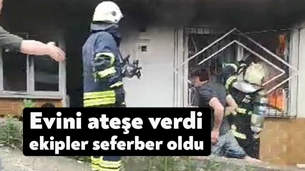 Kocaeli’nin İzmit ilçesinde bir kişi oturduğu daireyi ateşe verdi. Yangın,