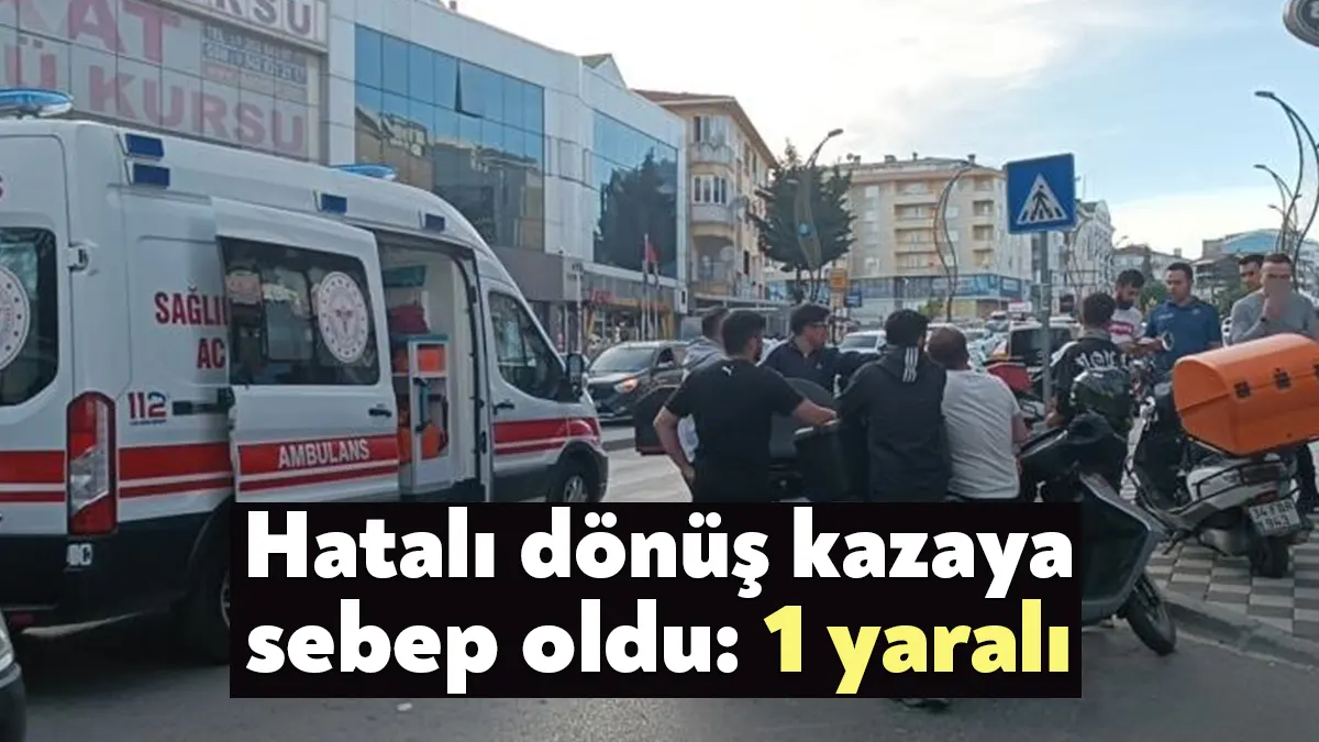 Kocaeli'nin Gebze ilçesinde hatalı U dönüşü yapan hafif ticari araca