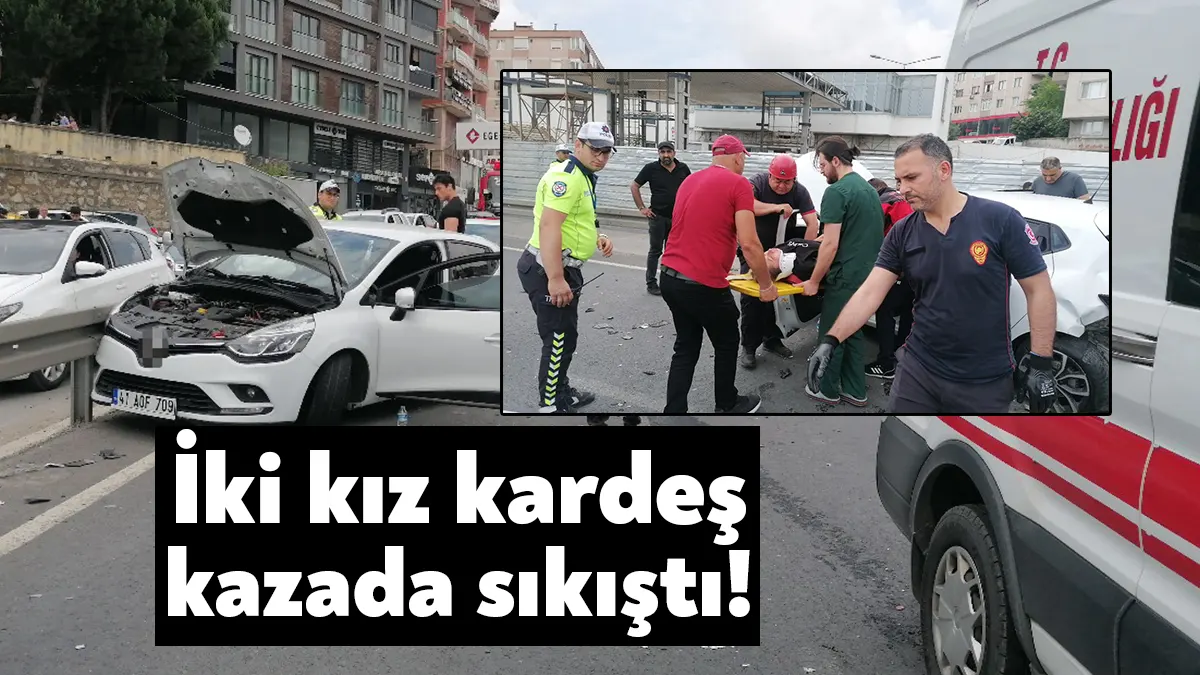 Kocaeli’nin Gebze ilçesinde ticari taksi ile otomobilin çarpışması sonucu iki
