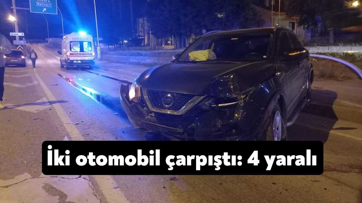 Kocaeli’de iki otomobilin çarpışması neticesinde meydana gelen kazada 4 kişi