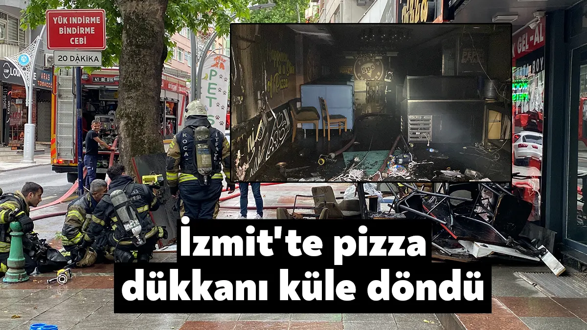 Kocaeli’nin İzmit ilçesinde pizza dükkanında yangın çıktı. Yangında dükkan ve