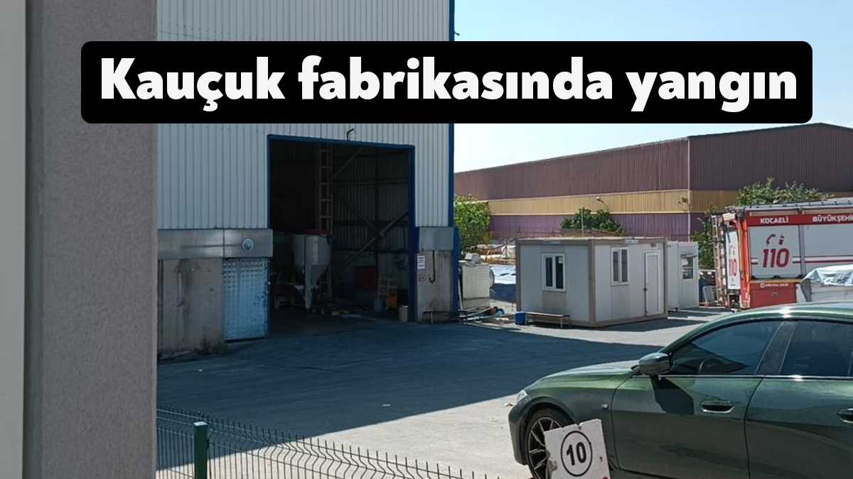 Kocaeli'nin Gebze ilçesinde bir kauçuk fabrikasında şalama ile ham madde