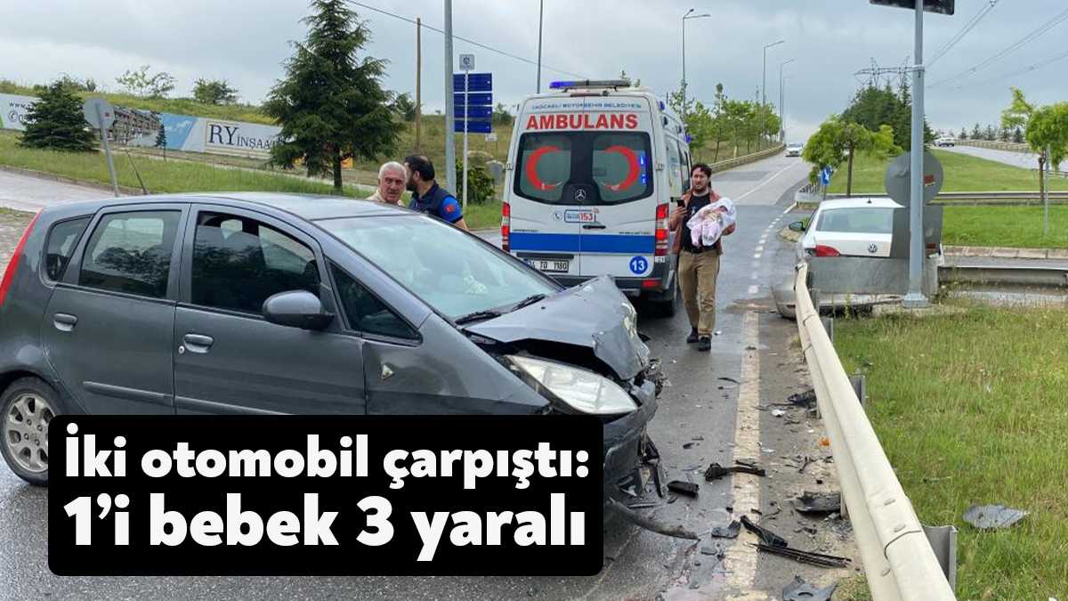 Kocaeli’nin İzmit ilçesinde iki otomobilin çarpışması neticesinde meydana gelen kazada