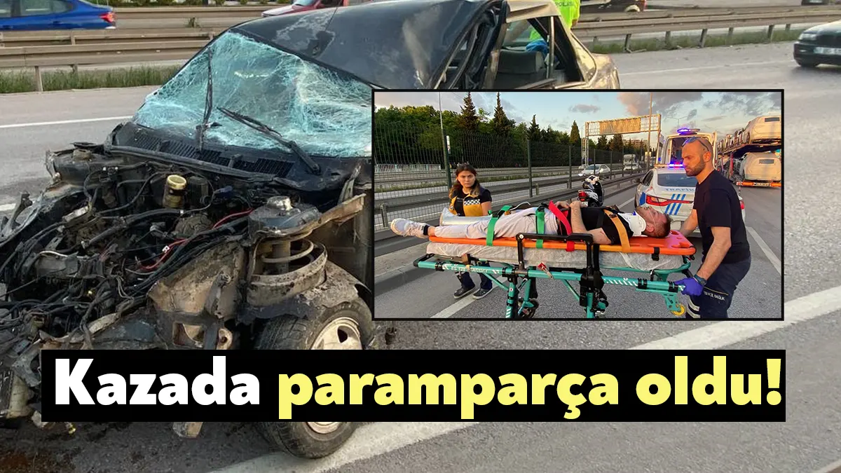 Kocaeli'nin Başiskele ilçesinde sürücüsünün kontrolünden çıkan otomobil bariyerlere çarptı. Kazada