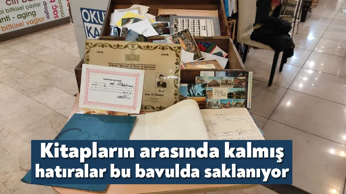 Kocaeli'nin İzmit ilçesinde sahaf Şerafettin Ergül kitapların arasından çıkan hatıraları,