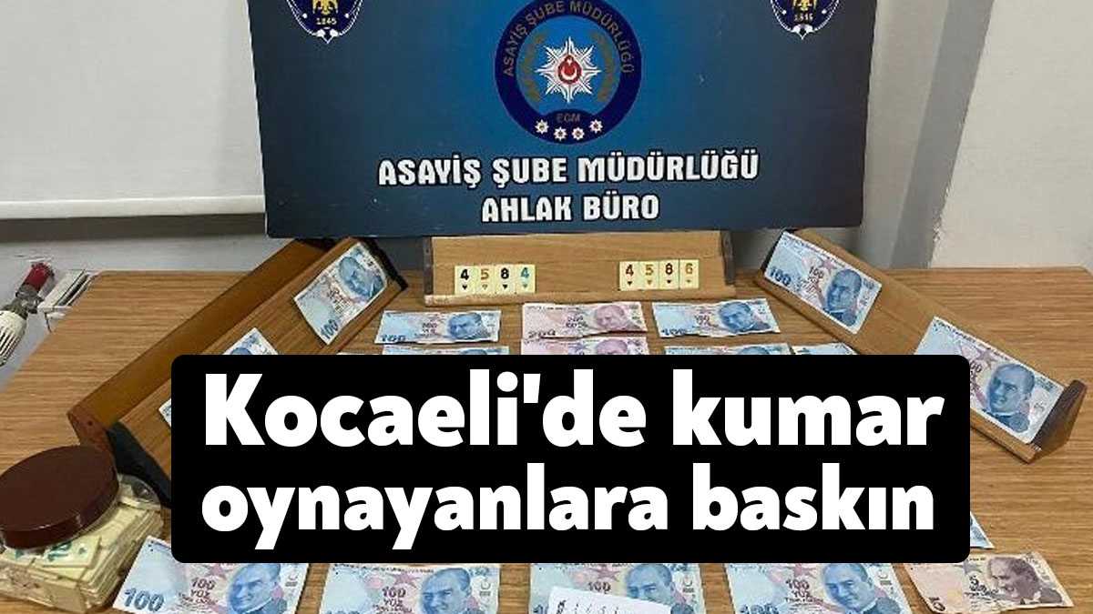 Kocaeli'nin Gölcük ilçesinde polis ekiplerince bir iş yerine yapılan baskında