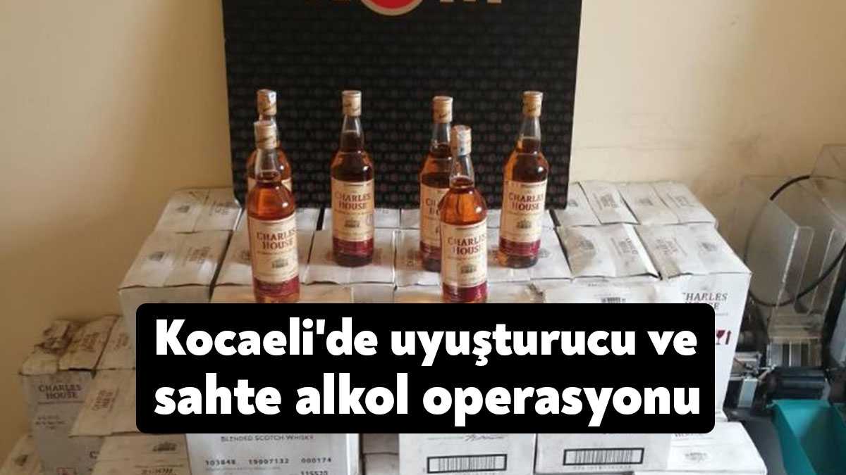 Kocaeli’de polis ekiplerinin yaptığı üç farklı operasyonda sahte bandrollü içki,