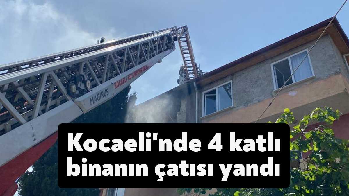 Kocaeli'nin Körfez ilçesinde bulunan 4 katlı binanın çatısında yangın çıktı.