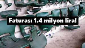 Kocaelispor Stadı’na bir sezonda verilen hasar 1 milyon 420 bin 853 lira!