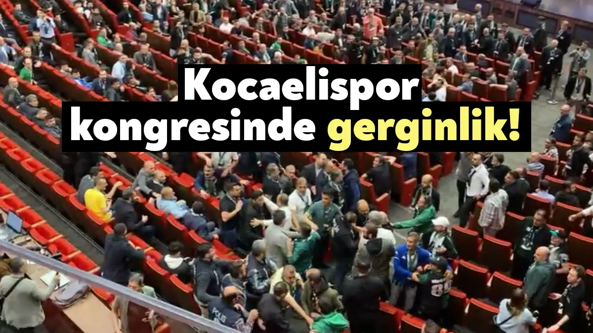 Kocaeslipor kongresinde başkan adaylarından Yaşar Can'ın destekçileri diğer aday Engin