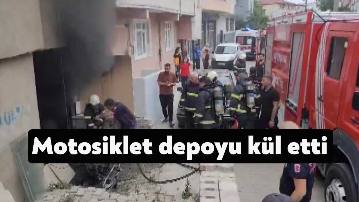 Kocaeli’nin Darıca ilçesinde motosikletten çıkan kıvılcım benzini tutuşturunca yangın çıktı.