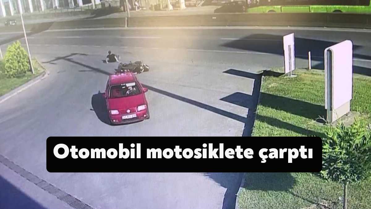 Kocaeli'nin Başiskele ilçesinde benzin istasyonu girişinde otomobil ve motosiklet çarpıştı.