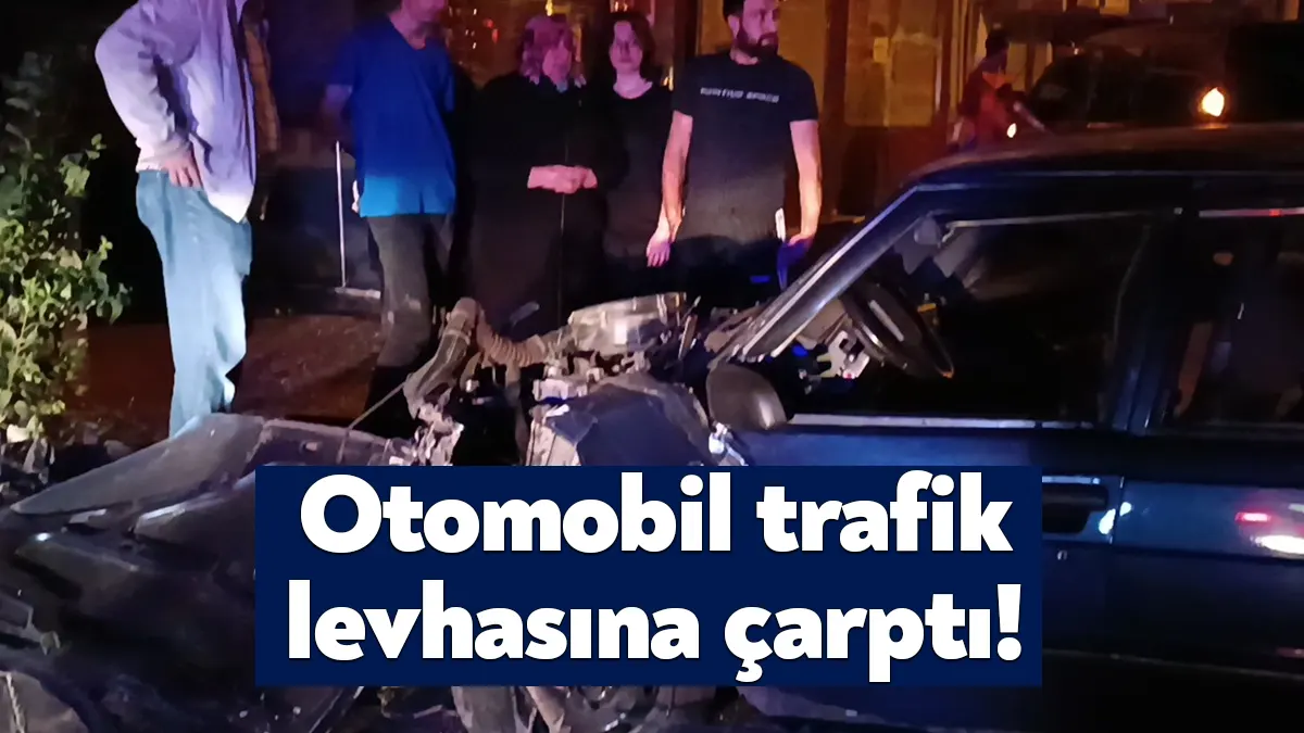 Kocaeli’nin Gebze ilçesinde sürücüsünün kontrolünden çıkan otomobil yol kenarındaki trafik