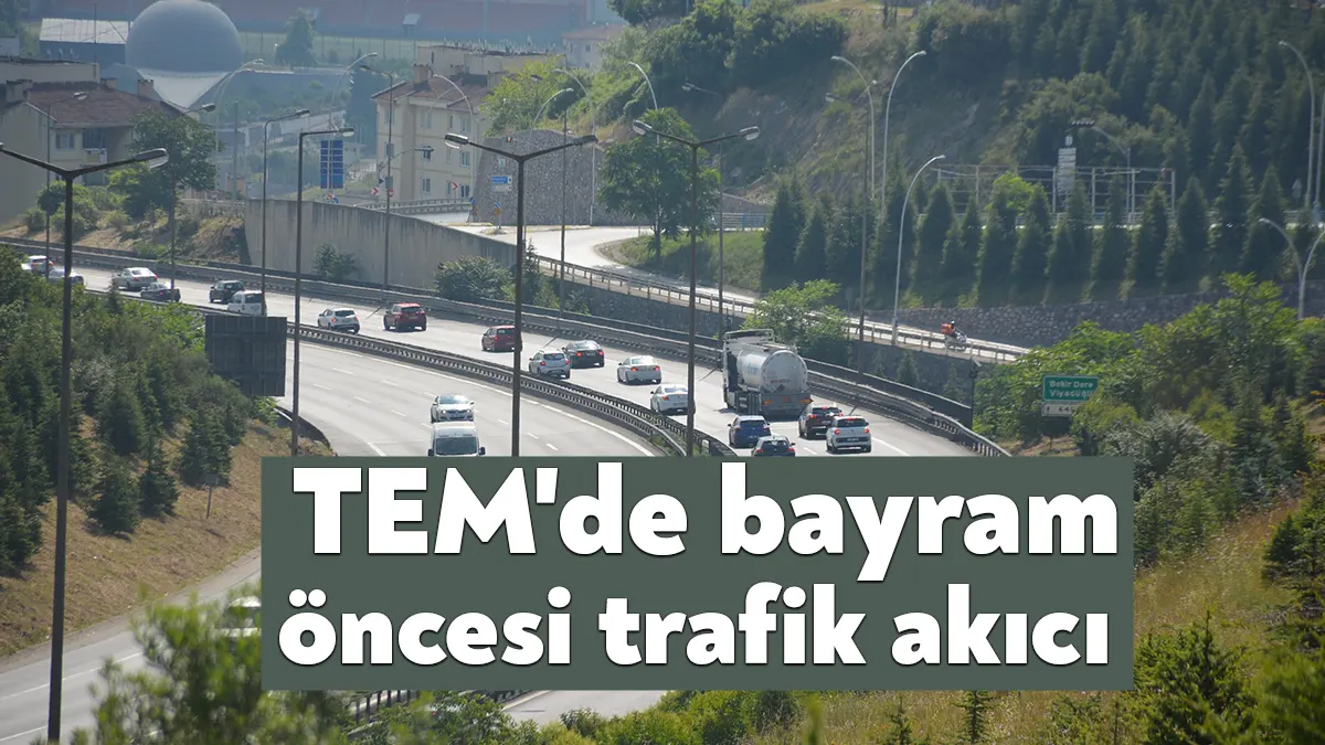 TEM Otoyolu Kocaeli geçişinde Kurban Bayramı öncesi trafiğin akıcı olduğu