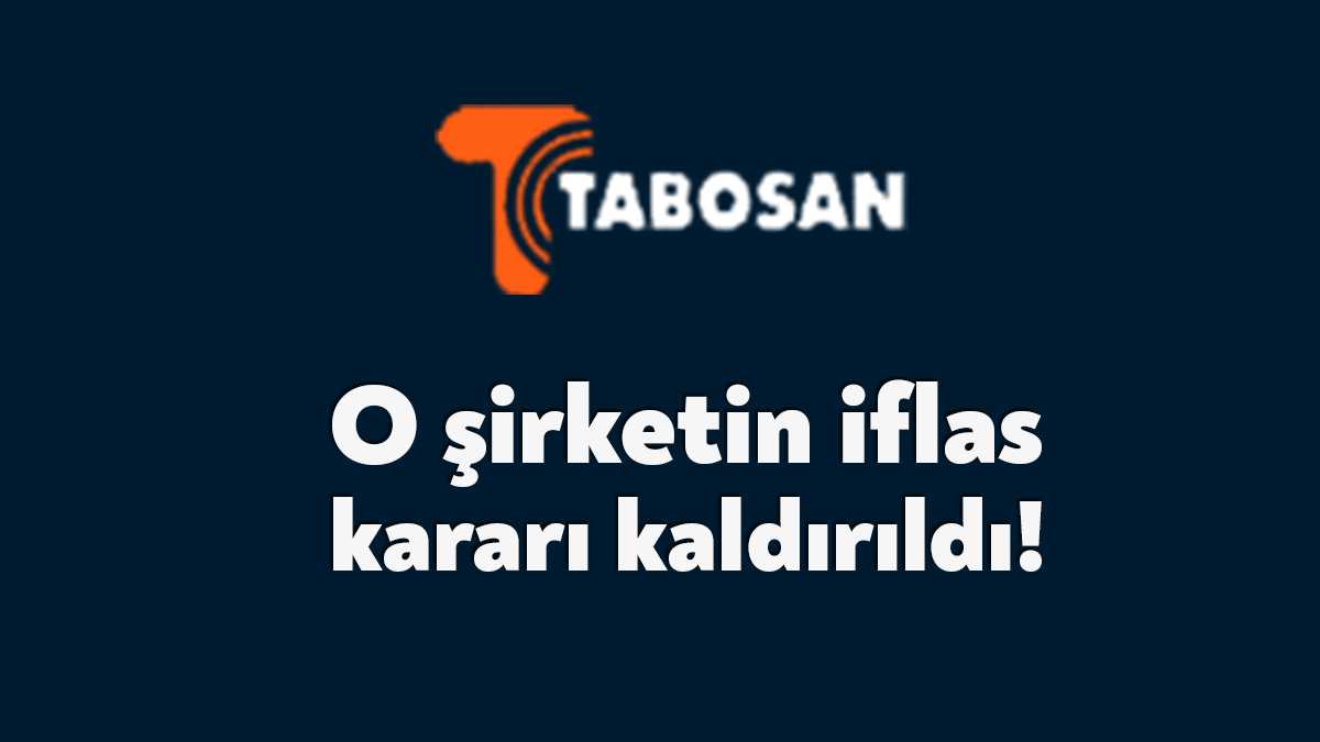 Kocaeli'de faaliyette bulunan Tabosan Mühendislik isimli firma 2011 yılında iflas
