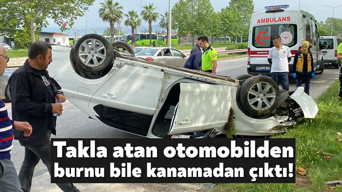 Kocaeli'nin İzmit ilçesinde otomobil ile minibüs çapıştı. Çarpışmanın şiddetiyle otomobil