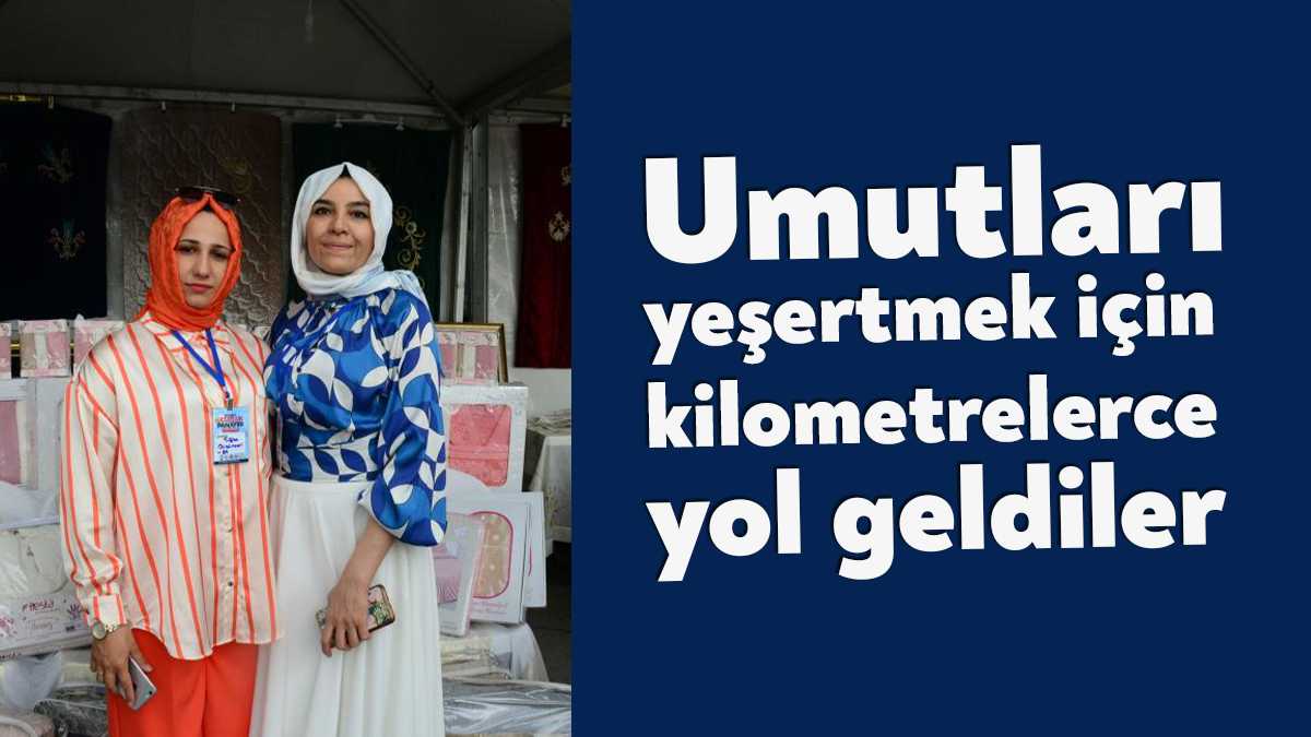 Kahramanmaraş'tan gelerek Kocaeli'de düzenlenen ucuzluk panayırına katılan girişimci kadınlar el