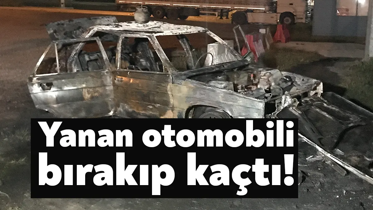 Kocaeli’nin Körfez ilçesinde bir sürücü yanan otomobilini bırakıp kaçtı. Söndürülen