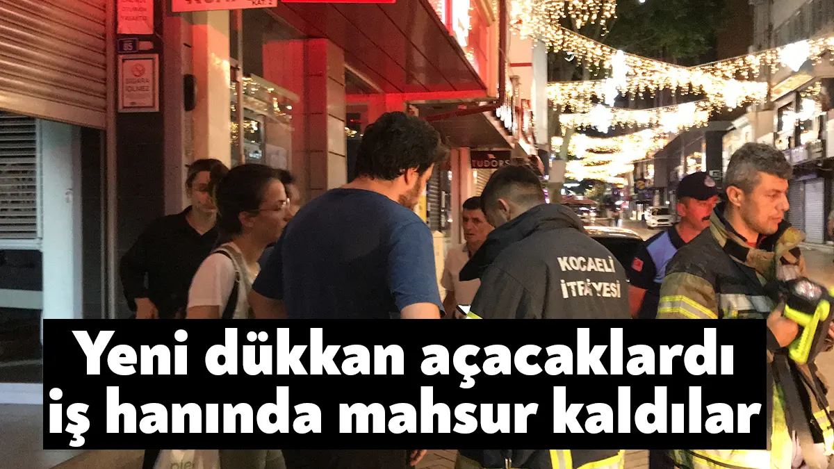 Kocaeli’de iş hanında yeni dükkan açacak olan vatandaşlar, içeride eşya