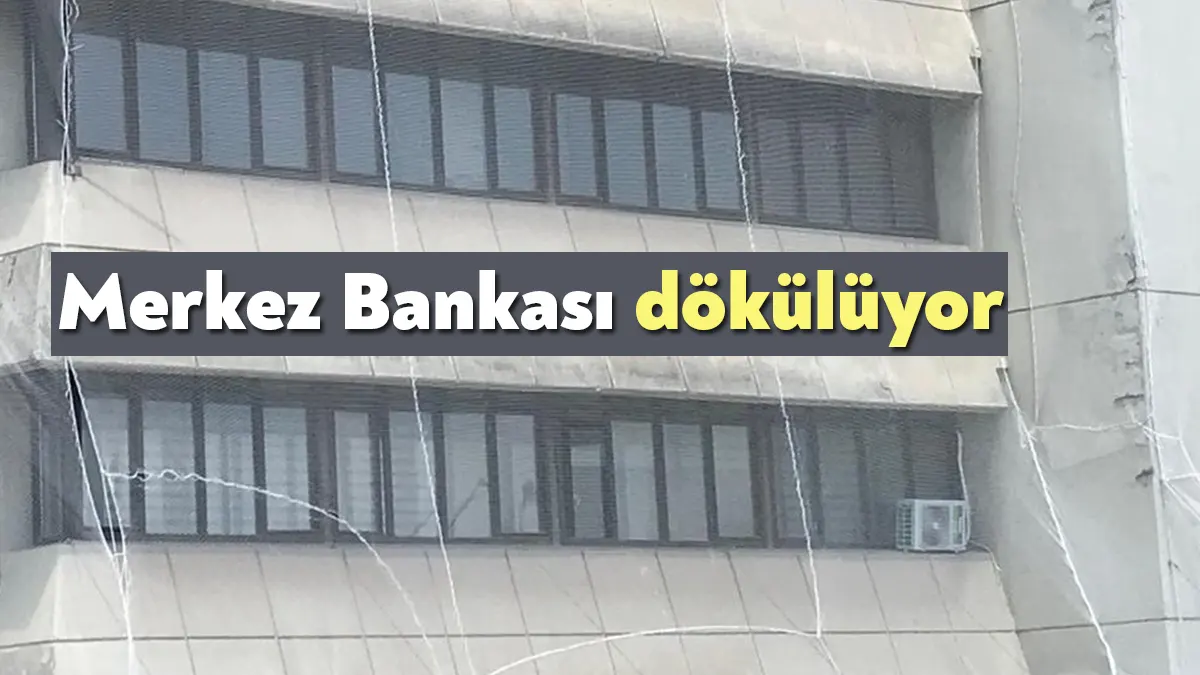 1980’li yıllarda yapılan Merkez Bankası İzmit binasının dış cephesi dökülmeye