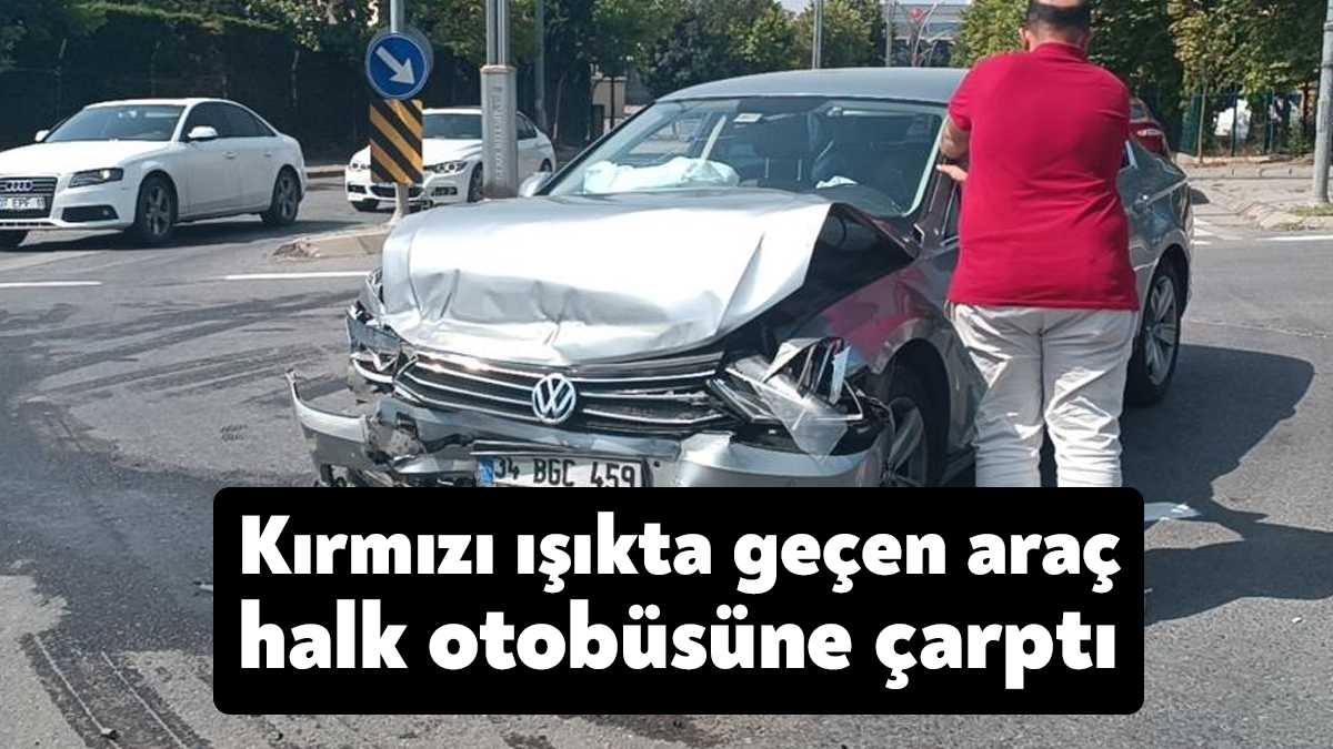 Kocaeli’nin Gebze ilçesinde kırmızı ışık ihlali yapan otomobil ile halk