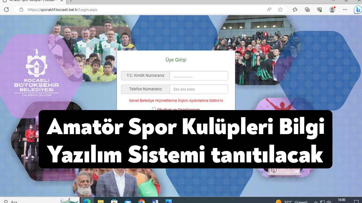 Kocaeli Büyükşehir Belediyesi’nin yeni kuracağı Sporaktif sistemiyle sportif verilerin tek