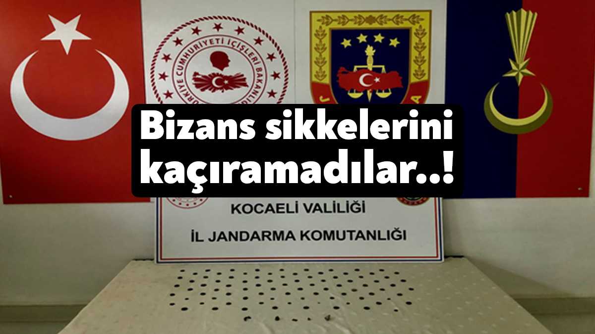 Kocaeli Valiliği Gebze bölgesinde düzenlenen operasyonla durdurulan araçta Bizans sikkesi