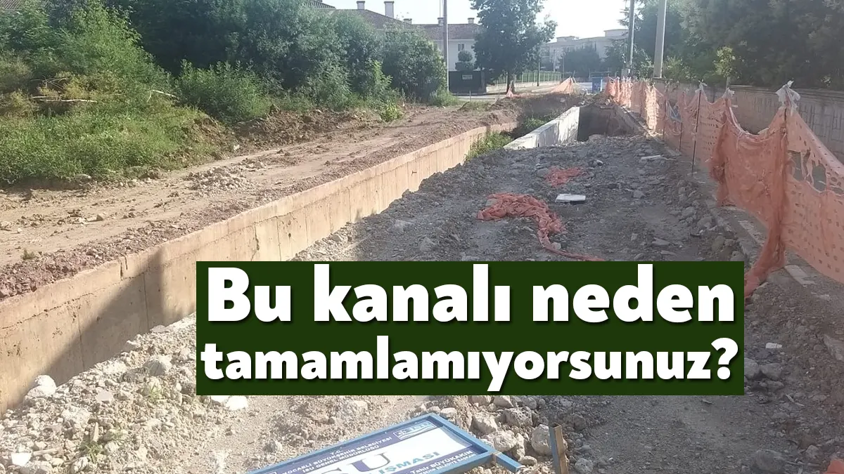 Kartepe Gülümser Sokak’ta kanal genişletme çalışmasında kışın başlayan işler hala