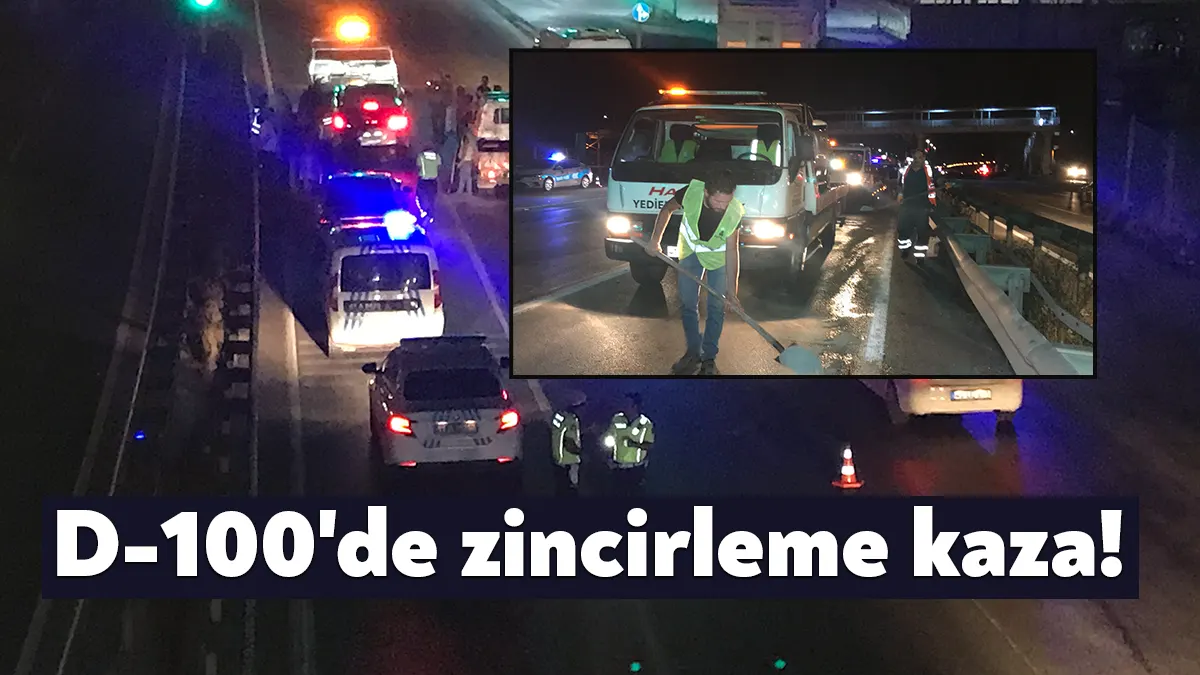 Kocaeli’nin Körfez ilçesinde D-100 kara yolunda 4 aracın karışmış olduğu