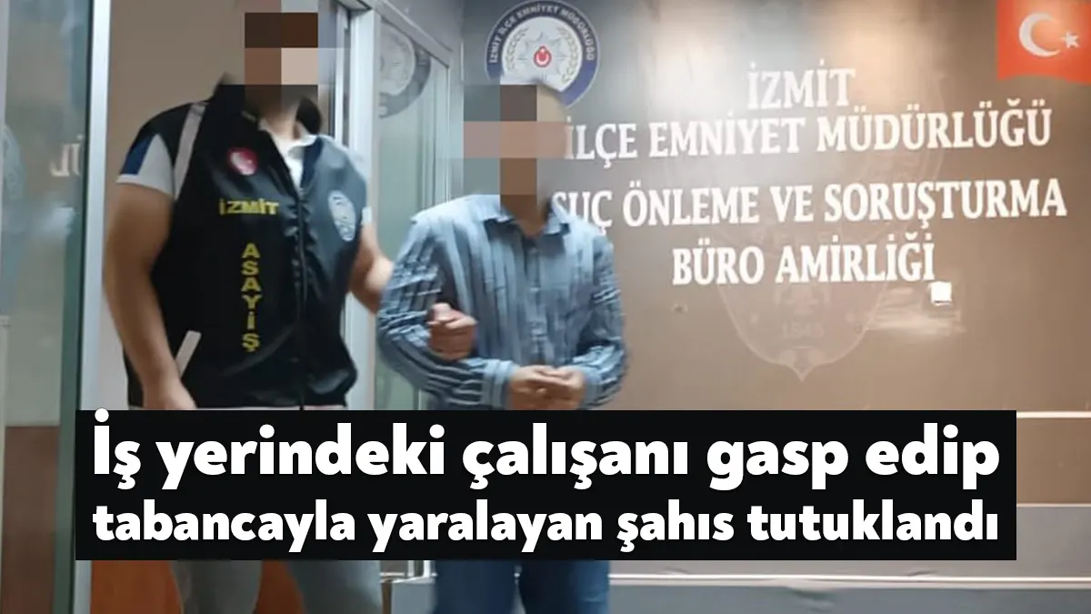Kocaeli’nin İzmit ilçesinde bir iş yerinde çalışan şahsı gasp edip