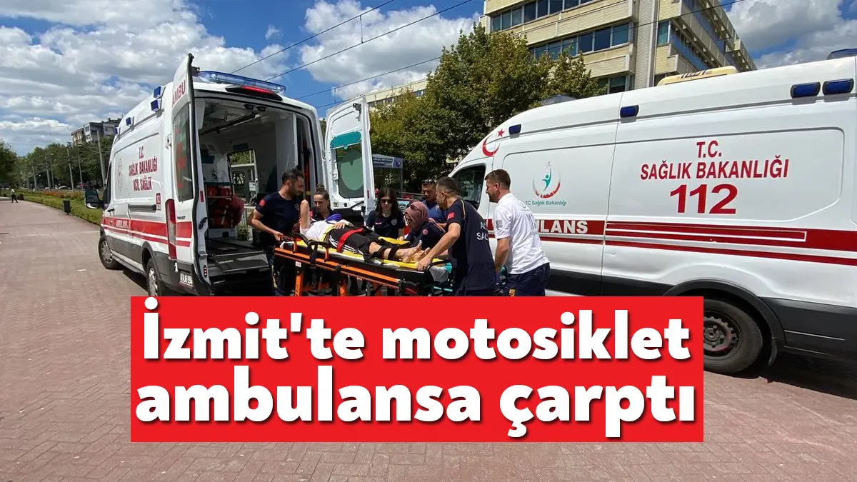 Kocaeli'nin İzmit ilçesinde ambulansa çarpan motosikletteki yolcu yaralandı. Yaralı kadın