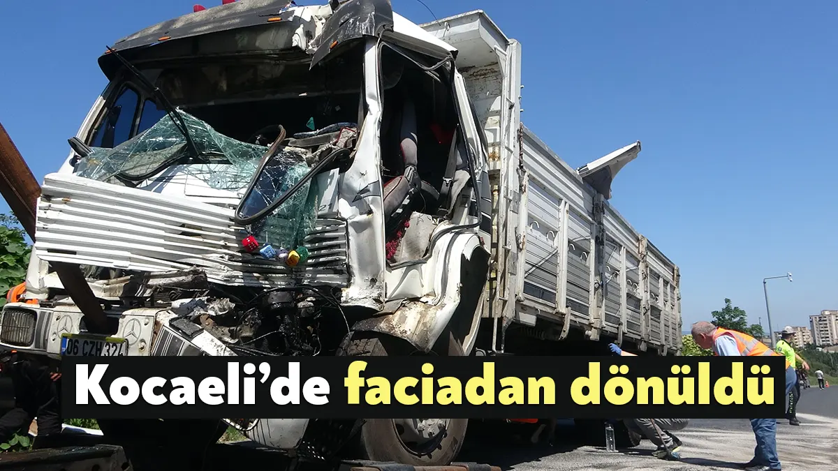 TEM Otoyolu Kocaeli geçişinde kamyon, aynı istikamette giden tıra arkadan