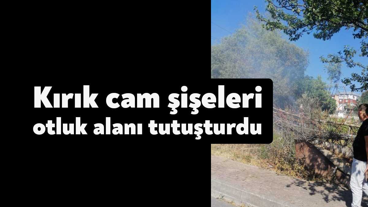 Kocaeli'nin Çayırova ilçesinde kırık cam şişeleri otluk alanı tutuşturdu. İhbar