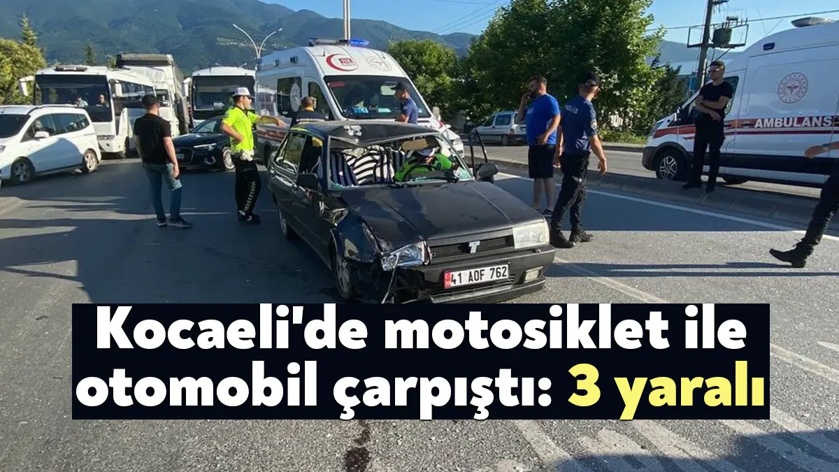 Kocaeli’nin Kartepe ilçesinde motosiklet ile otomobilin çarpıştığı kazada 1’i çocuk