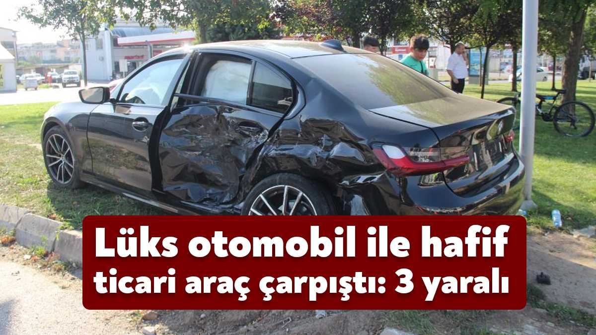 Kocaeli’nin Kartepe ilçesinde milyonluk otomobil ile hafif ticari aracın çarpışması