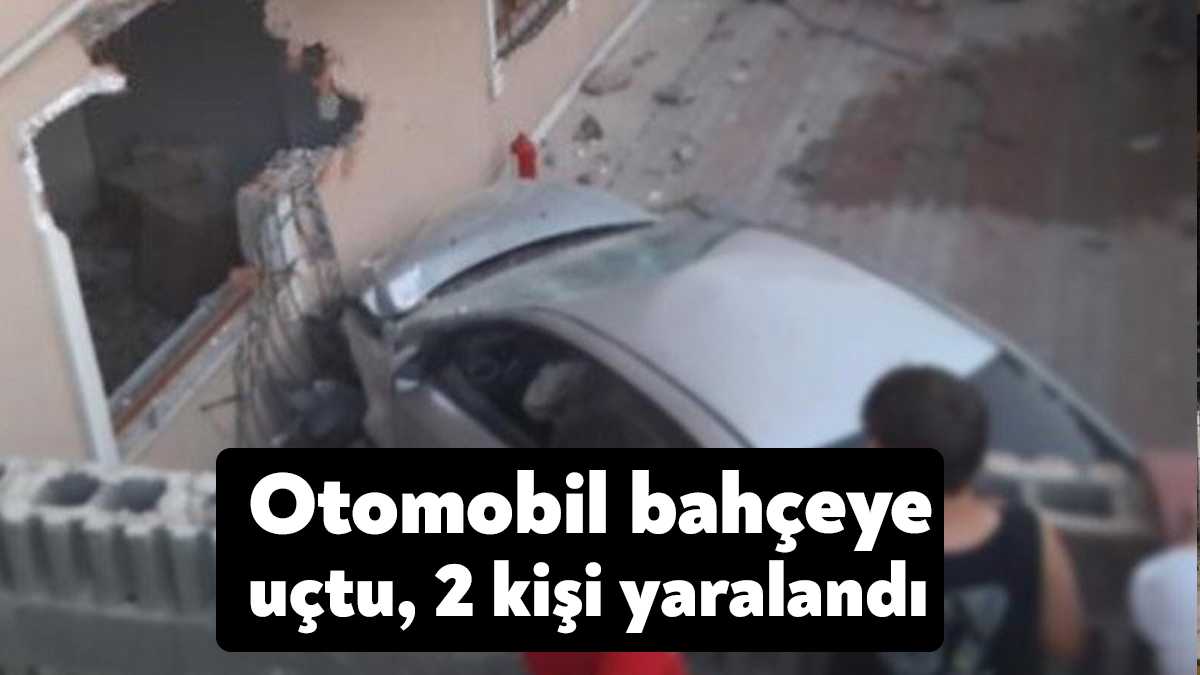 Kocaeli’nin Çayırova ilçesinde kontrolden çıkan otomobilin apartmanın bahçesine uçtuğu kazada