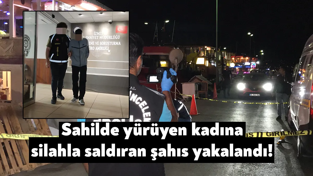 Kocaeli’nin İzmit ilçesinde dün sahilde yürüyen kadına silahla ateş