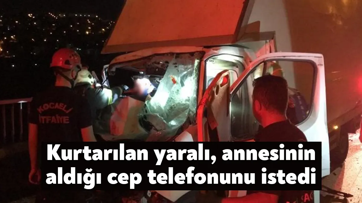 Kocaeli’de TEM Otoyolu İzmit geçişinde kamyonetin tıra arkadan çarpmasıyla meydana