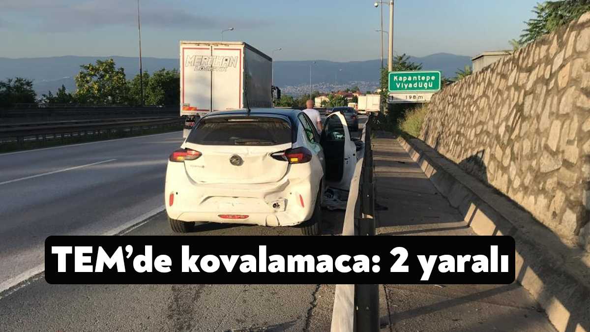 TEM Otoyolu Kocaeli geçişinde polisten kaçan bir araç, kazaya sebep