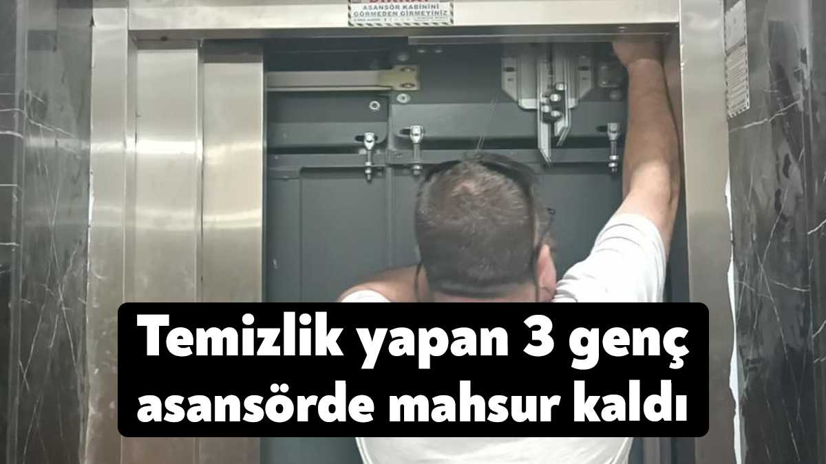 Kocaeli'nin Gebze ilçesinde eski adliye binasını temizleyen 3 genç, asansörün