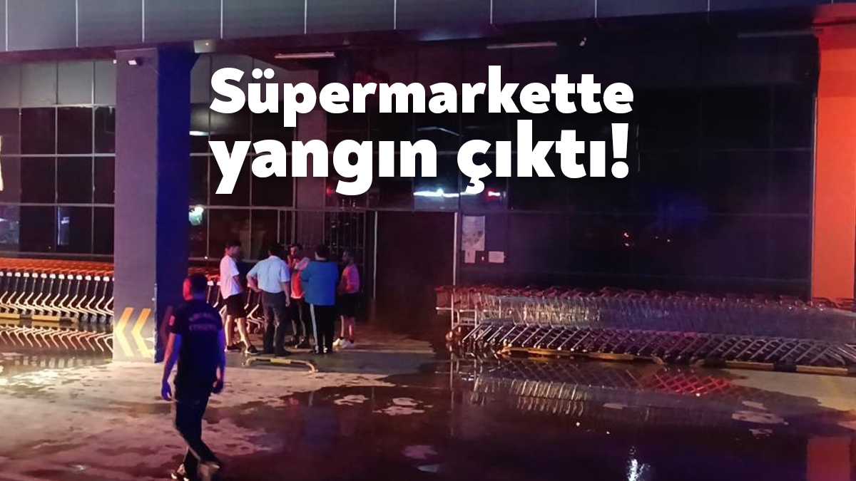 Kocaeli’nin Gebze ilçesinde toptan markette çıkan yangına giden ekipler, iş