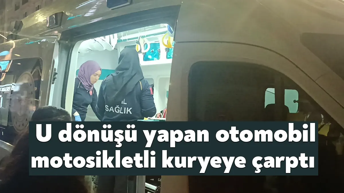 Kocaeli’nin Gebze ilçesinde U dönüşü yapan otomobil, motosiklete çarptı. Hafif