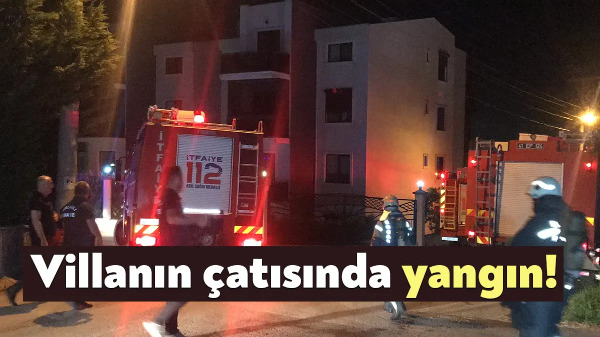 Kocaeli’nin İzmit ilçesinde villanın çatısında çıkan yangın mahalleliyi sokağa döktü.