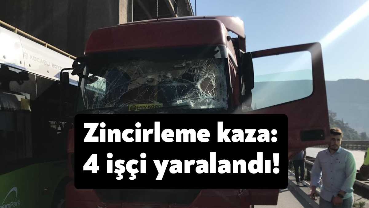 Kocaeli'de D-100 kara yolu Körfez geçişinde meydana gelen zincirleme kazada