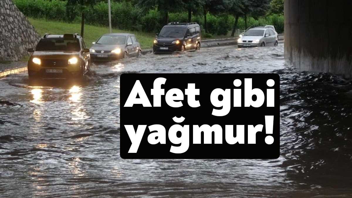 Kocaeli'de şehrin birçok noktası şiddetli yağmur sebebiyle su altında kaldı.