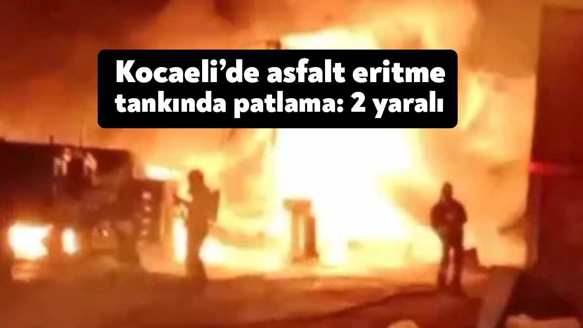 Kocaeli’nin Gebze ilçesinde bir taş ocağının içinde bulunan asfalt eritme