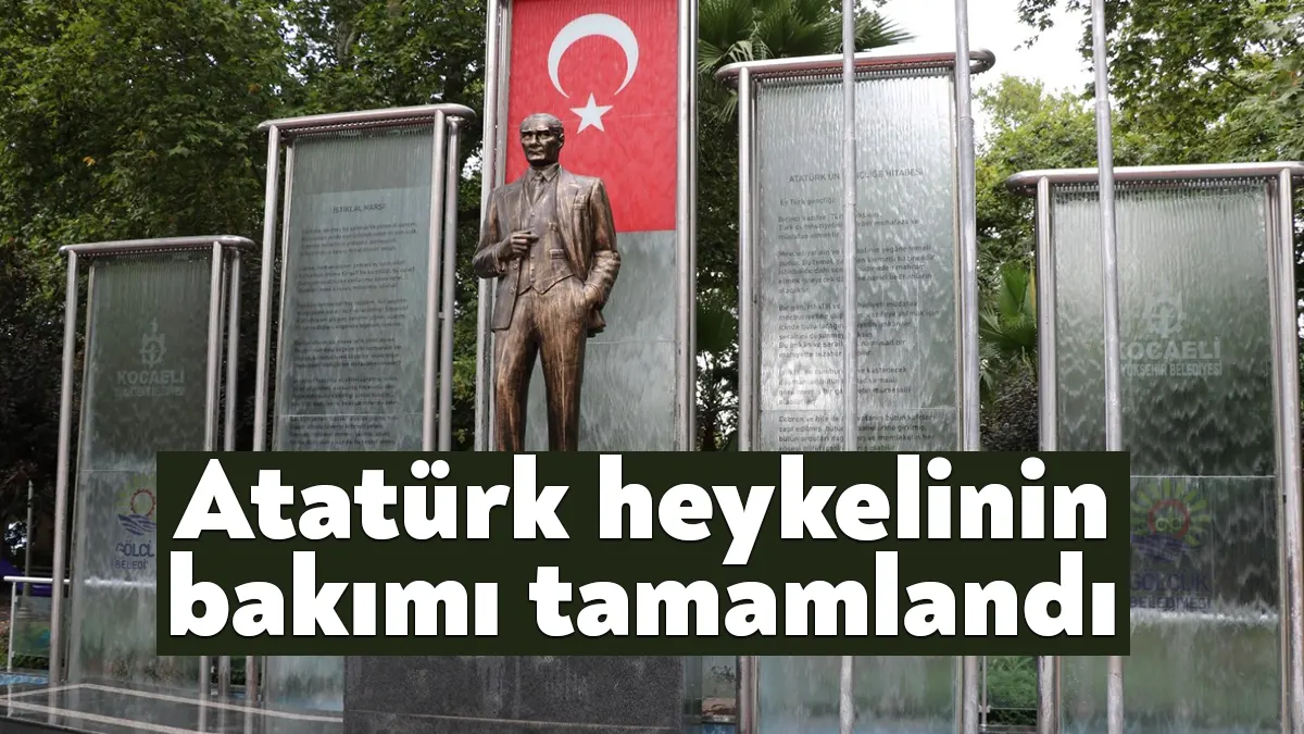 Değirmendere’de bulunan ve mevsimsel şartlar nedeniyle deforme olan Atatürk heykeli,