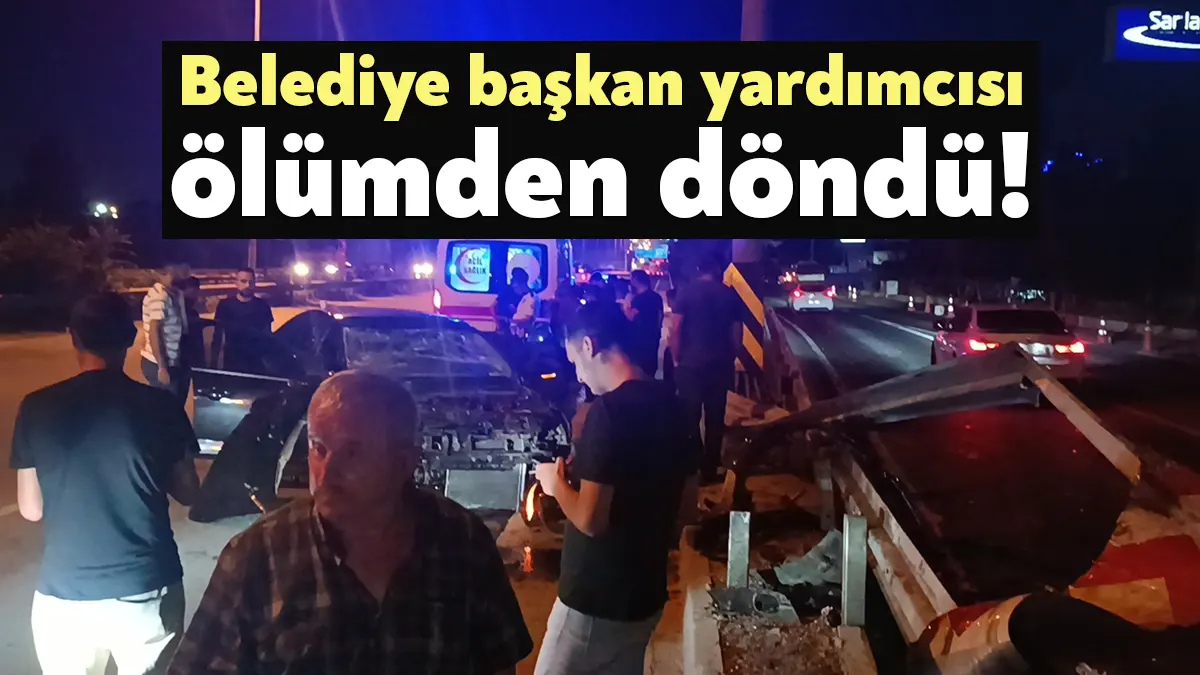 Kocaeli'nin Gebze ilçesinde sürücüsünün direksiyon hakimiyetini kaybettiği otomobil bariyerlere çarptı.
