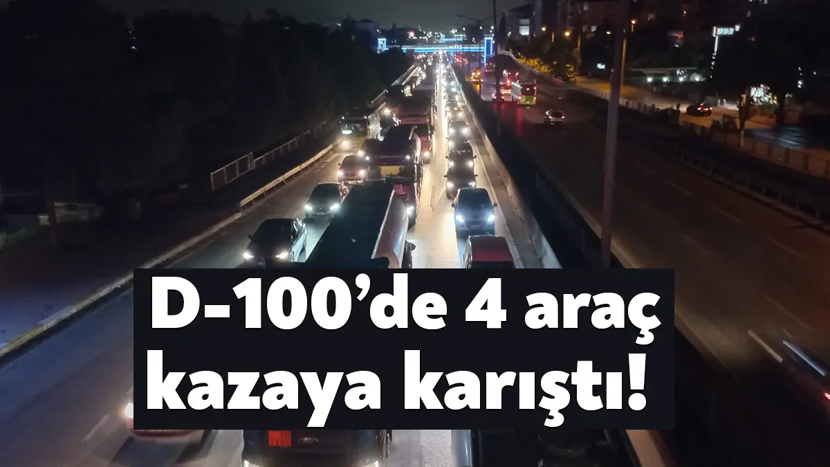 Kocaeli’nin İzmit ilçesi D-100 kara yolu geçişinde 4 araç maddi
