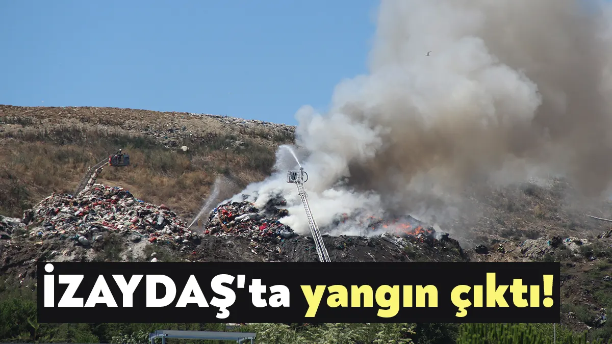 Kocaeli'nin İzmit ilçesinde çöp döküm sahasında yangın çıktı. Dumanların gökyüzünü
